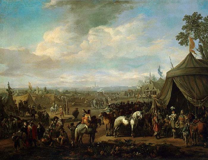 Johannes Lingelbach Flemish Town Sieged by the Spanish Soldiers